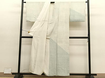 平和屋着物▽訪問着　単衣　七宝文　正絹　逸品　BAAY4156hv