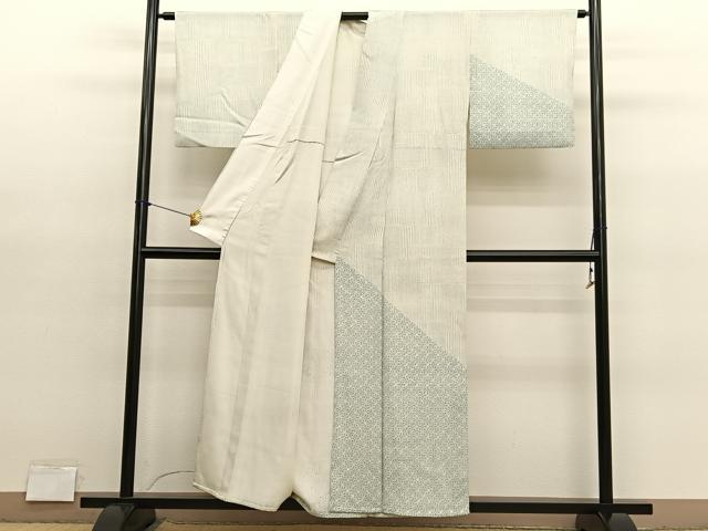平和屋着物▽訪問着　単衣　七宝文　正絹　逸品　BAAY4156hv