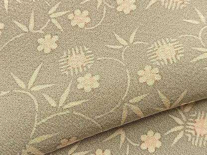 平和屋着物▽上質な小紋　単衣　作家物　笹蔓花文　本草木染　正絹　逸品　BAAY4158hv