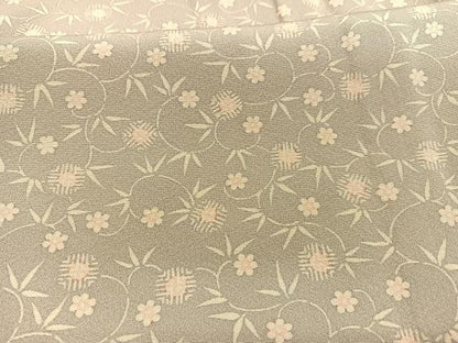平和屋着物▽上質な小紋　単衣　作家物　笹蔓花文　本草木染　正絹　逸品　BAAY4158hv
