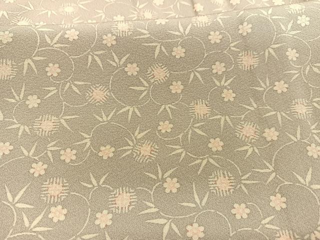 平和屋着物▽上質な小紋　単衣　作家物　笹蔓花文　本草木染　正絹　逸品　BAAY4158hv