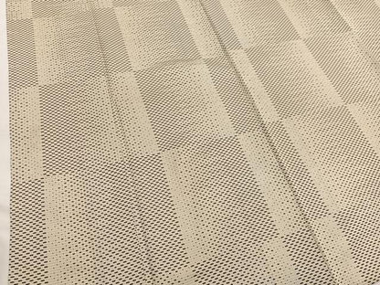 平和屋着物▽上質なお召　単衣　めがね織　横段文　正絹　逸品　BAAY4174hv