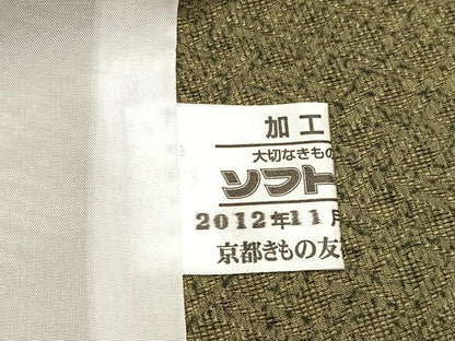 平和屋着物＊夏物　小紋　紗綾形紋紗　霞文　京都きもの友禅扱い　BAAY4179hv