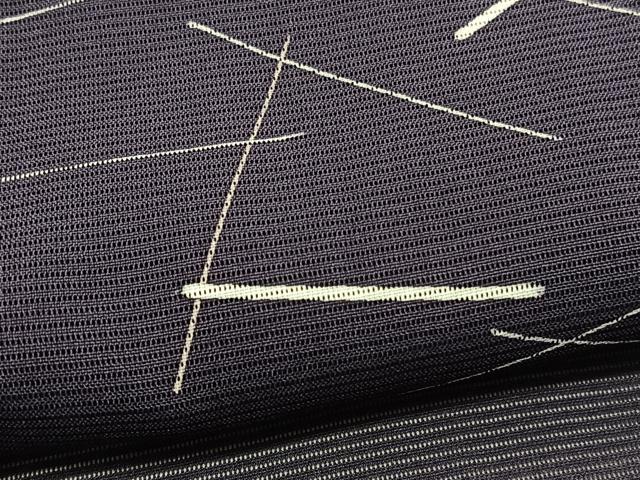平和屋着物＊夏物　小紋　絽　幾何学文様　正絹　逸品　BAAY4180hv