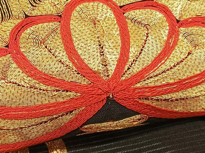 平和屋着物＊夏物　黒留袖　絽　総駒刺繍　流水松文　金糸　洗える着物　BAAY4181hv