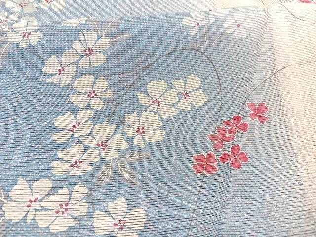 平和屋着物＊夏物　小紋　絽　枝花文　暈し染め　正絹　逸品　未使用　BAAY4185hv
