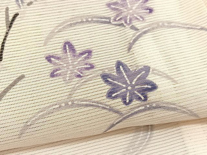 平和屋着物＊夏物　小紋　絽　秋草文　暈し染め　正絹　逸品　BAAY4191hv