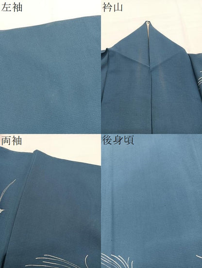 平和屋着物＊夏物　訪問着　絽　秋草文　銀彩　正絹　逸品　BAAY4193hv
