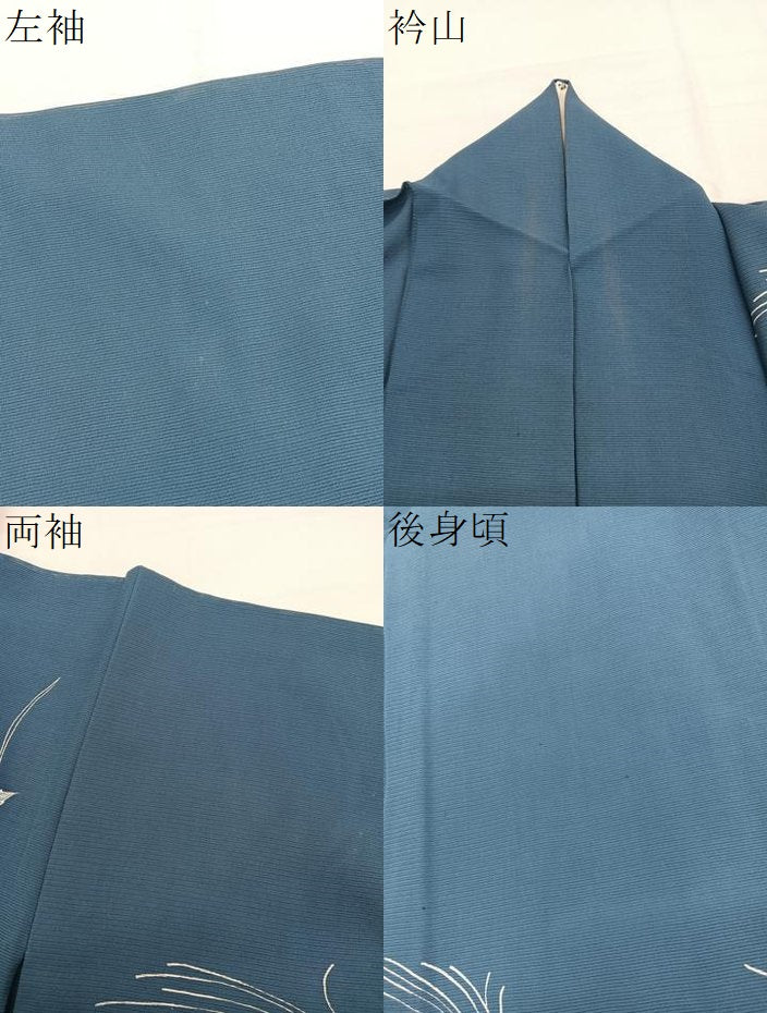 平和屋着物＊夏物　訪問着　絽　秋草文　銀彩　正絹　逸品　BAAY4193hv