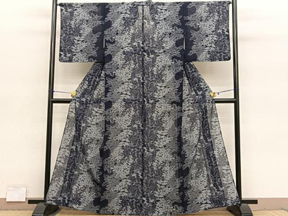 平和屋着物＊夏物　紗紬　橘　正絹　逸品　BAAY4194hv