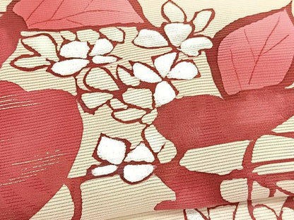 平和屋着物＊夏物　訪問着　絽　枝花文　銀彩　正絹　逸品　BAAY4195hv