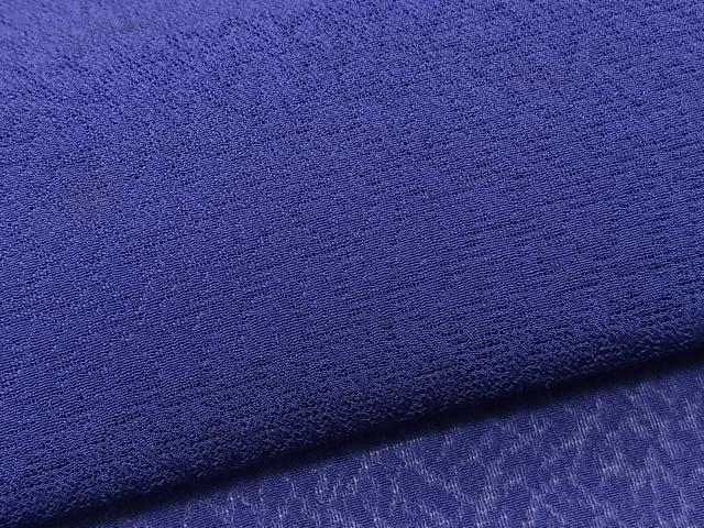 平和屋着物＊夏物　色無地　氷割れ紋紗　鉄紺色　正絹　逸品　BAAY4202hv