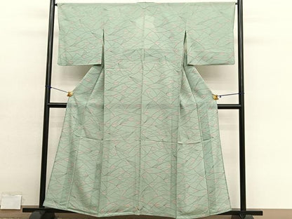 平和屋着物＊夏物　小紋　絽　草葉文　正絹　逸品　BAAY4204hv