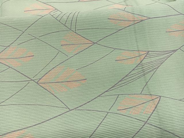 平和屋着物＊夏物　小紋　絽　草葉文　正絹　逸品　BAAY4204hv