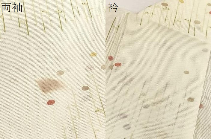 平和屋着物＊夏物　小紋　絽　槍花文　洗える着物　BAAY4208hv