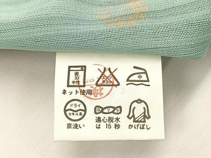 平和屋着物＊夏物　小紋　紗　舞花文　洗える着物　BAAY4212hv