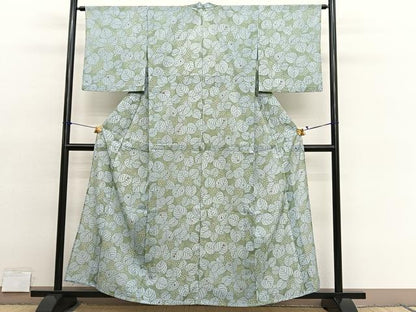 平和屋着物＊夏物　小紋　絽　紫陽花　洗える着物　BAAY4214hv