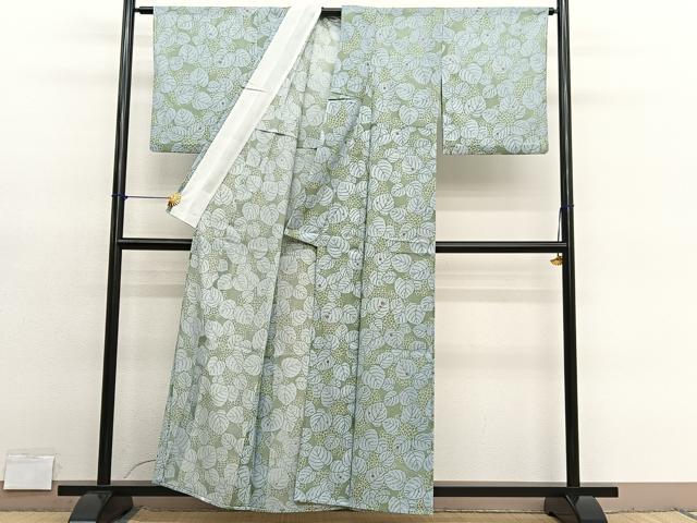 平和屋着物＊夏物　小紋　絽　紫陽花　洗える着物　BAAY4214hv