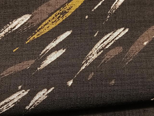 平和屋着物＊夏物　小紋　紗　舞葉文　洗える着物　BAAY4215hv