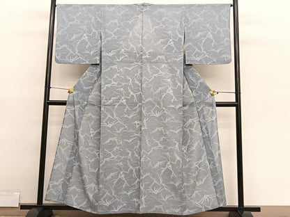 平和屋着物＊夏物　小紋　絽縮緬　松葉文　洗える着物　BAAY4217hv