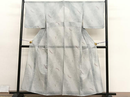 平和屋着物＊夏物　小紋　紗　蜻蛉流水文　暈し染め　洗える着物　BAAY4224hv