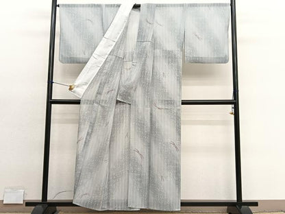 平和屋着物＊夏物　小紋　紗　蜻蛉流水文　暈し染め　洗える着物　BAAY4224hv