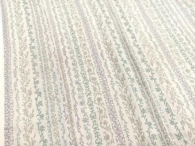 平和屋着物＊夏物　小紋　紗　花唐草文　洗える着物　BAAY4228hv