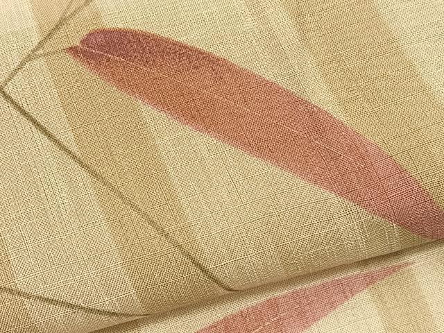 平和屋着物＊夏物　小紋　紗　枝葉文　洗える着物　BAAY4233hv