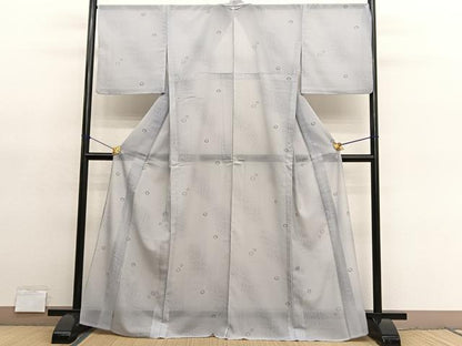 平和屋着物＊夏物　小紋　紗　流水文　暈し染め　洗える着物　BAAY4244hv