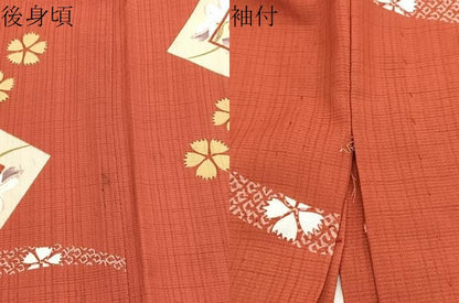 平和屋着物＊夏物　小紋　紗　源氏香立波花兎文　洗える着物　BAAY4253hv