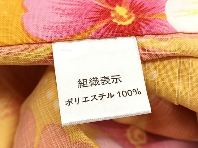 平和屋着物＊夏物　小紋　紅梅織　草花文　洗える着物　BAAY4255hv