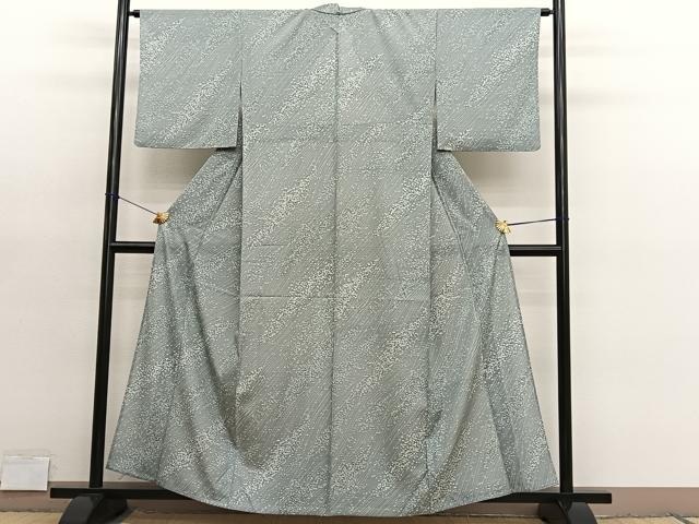 平和屋着物＊かたせ梨乃プロデュース　夏物　小紋　絽　流水文様　東レシルック　反端付き　洗える着物　BAAY4260hv