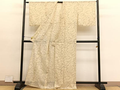 平和屋着物＊夏物　小紋　紗　南天文　洗える着物　未使用　BAAY4264hv