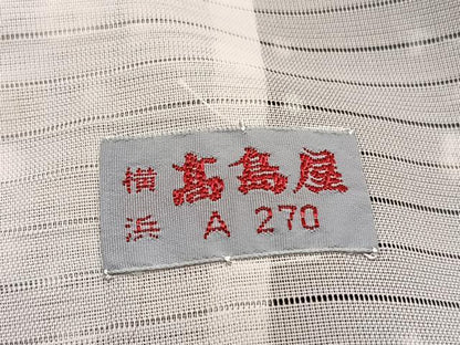 平和屋着物＊夏物　小紋　絽縮緬　枝花文　黒地　高島屋扱い　洗える着物　BAAY4266hv