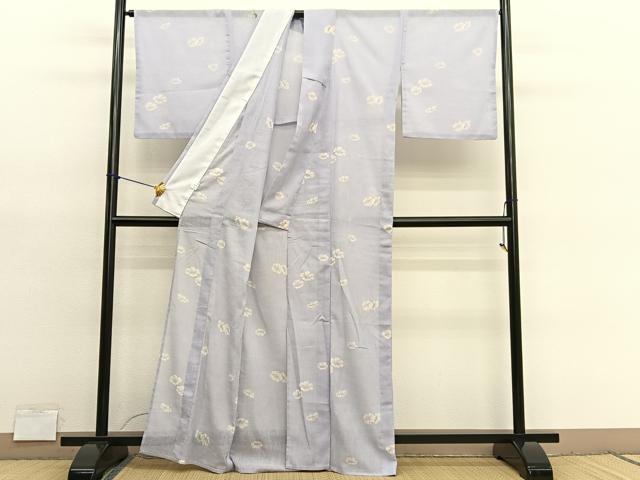 平和屋着物＊夏物　小紋　紗　草花文洗える着物　BAAY4267hv