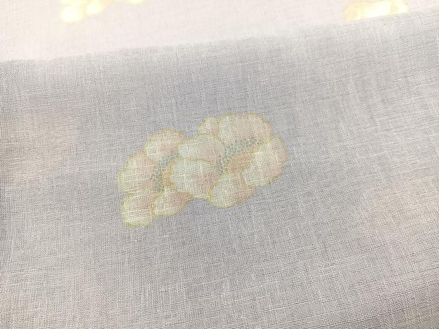 平和屋着物＊夏物　小紋　紗　草花文洗える着物　BAAY4267hv