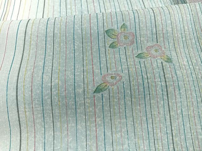 平和屋着物＊夏物　小紋　紗　椿　暈し染め　洗える着物　未使用　BAAY4272hv