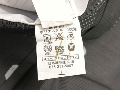 平和屋着物＊夏物　小紋　絽　草花文　黒地　洗える着物　BAAY4275hv