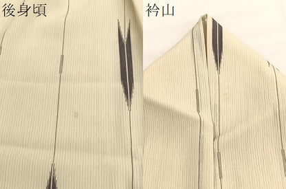 平和屋着物＊夏物　小紋　紋紗　矢羽文　洗える着物　BAAY4278hv