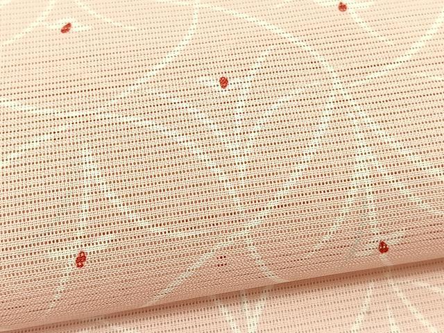 平和屋着物＊夏物　小紋　絽　変わり菱花文　洗える着物　BAAY4282hv