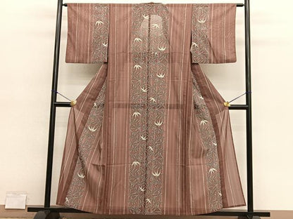 平和屋着物＊夏物　小紋　絽　笹間道　洗える着物　BAAY4300hv