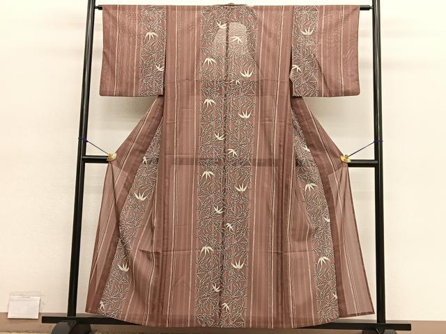 平和屋着物＊夏物　小紋　絽　笹間道　洗える着物　BAAY4300hv