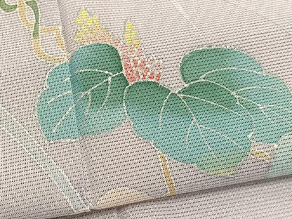 平和屋着物＊夏物　訪問着　絽　草花文　暈し染め　銀彩　洗える着物　BAAY4310hv