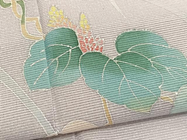 平和屋着物＊夏物　訪問着　絽　草花文　暈し染め　銀彩　洗える着物　BAAY4310hv