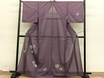 平和屋着物＊夏物　訪問着　絽　花丸文　洗える着物　未使用　BAAY4316hv