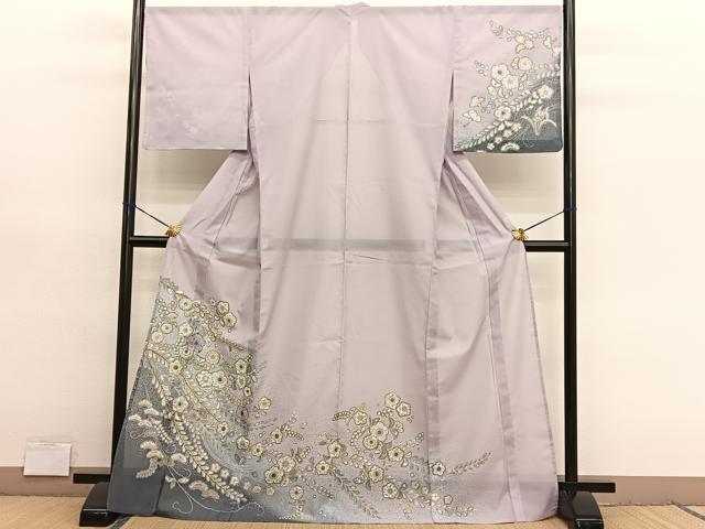 平和屋着物＊夏物　訪問着　絽　辻が花　暈し染め　金彩　ラインストーン　ビーズ　未使用　BAAY4322hv