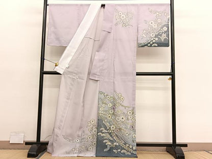 平和屋着物＊夏物　訪問着　絽　辻が花　暈し染め　金彩　ラインストーン　ビーズ　未使用　BAAY4322hv