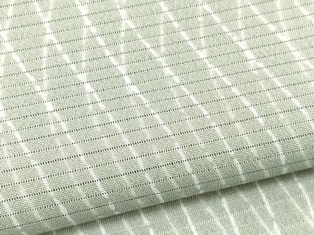 平和屋着物＊夏物　小紋　絽　扇面よろけ縞　洗える着物　BAAY4323hv