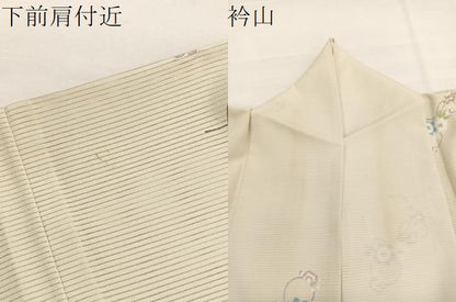 平和屋着物＊夏物　小紋　絽　花唐草文　洗える着物　BAAY4329hv