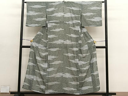 平和屋着物＊夏物　小紋　絽縮緬　霞文　洗える着物　BAAY4334hv